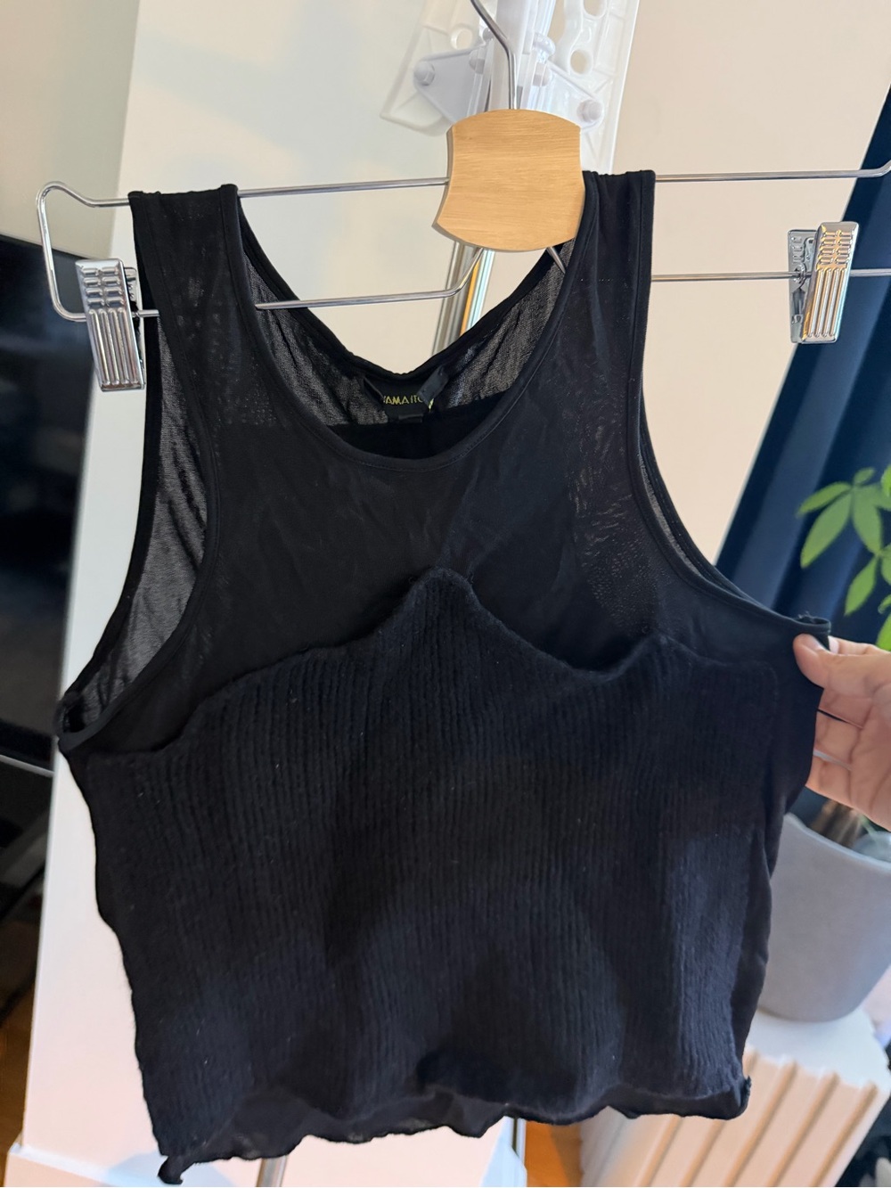 Women's Black Ribbed Tank with Scoop Neck